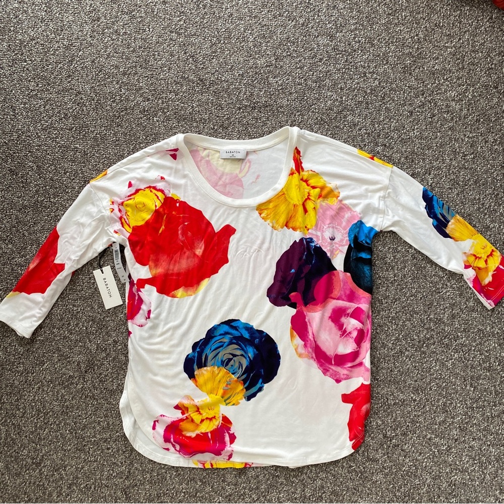 BABATON Floral Top NWT